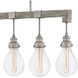 Denton 5 Light 36 inch Pewter with Driftwood Gray Indoor Linear Chandelier Ceiling Light