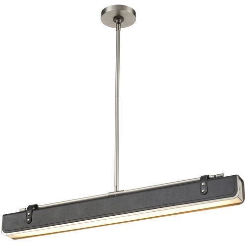 Valise LED 2.5 inch Aged Nickel and Tuxedo Leather Pendant Ceiling Light