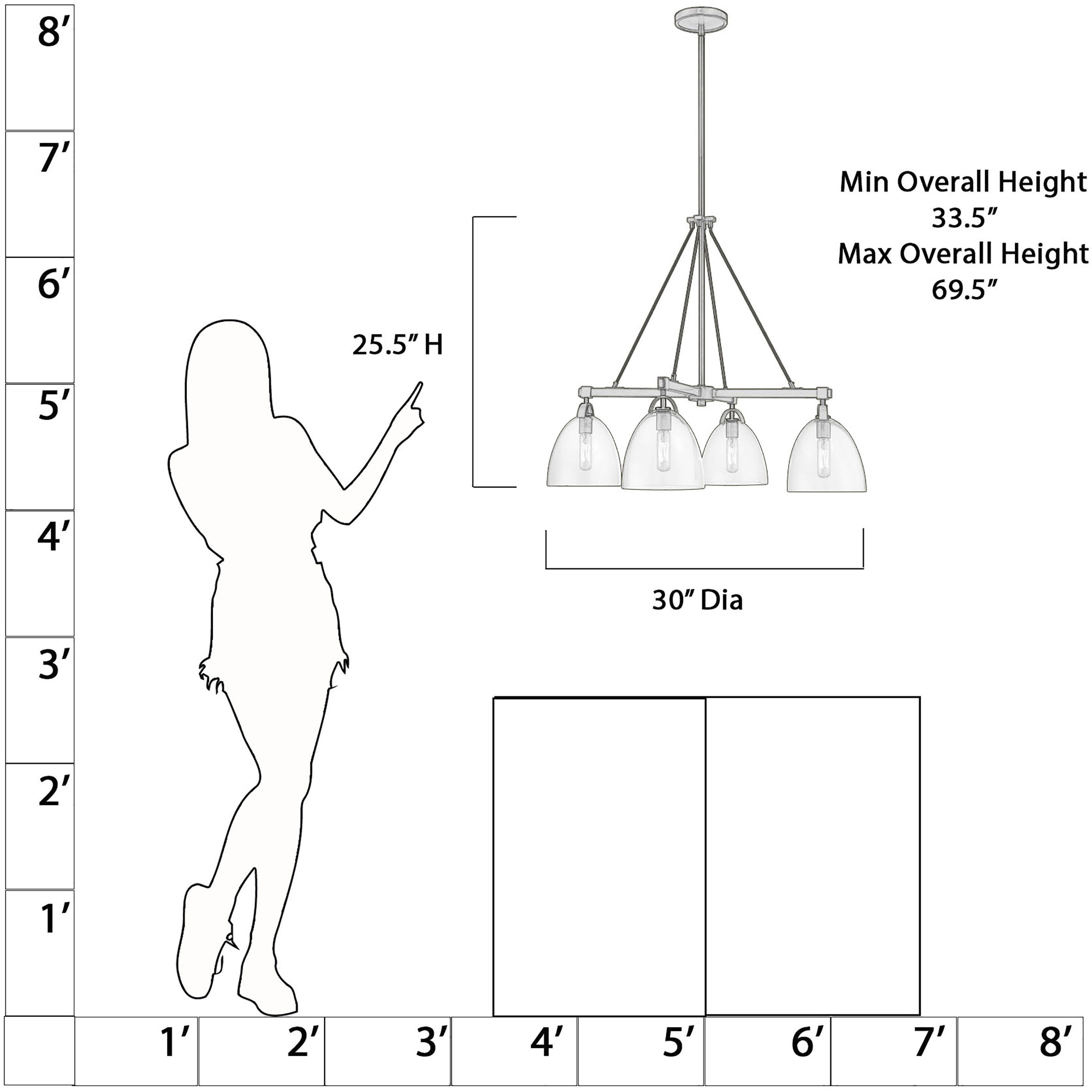 Sommersby 4 Light 30 inch Legacy Brass and Matte Coal Chandelier Ceiling Light