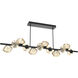 Mesa LED 72 inch Matte Black Chandelier Ceiling Light in Amber, 2700K LED, Twisted Branch