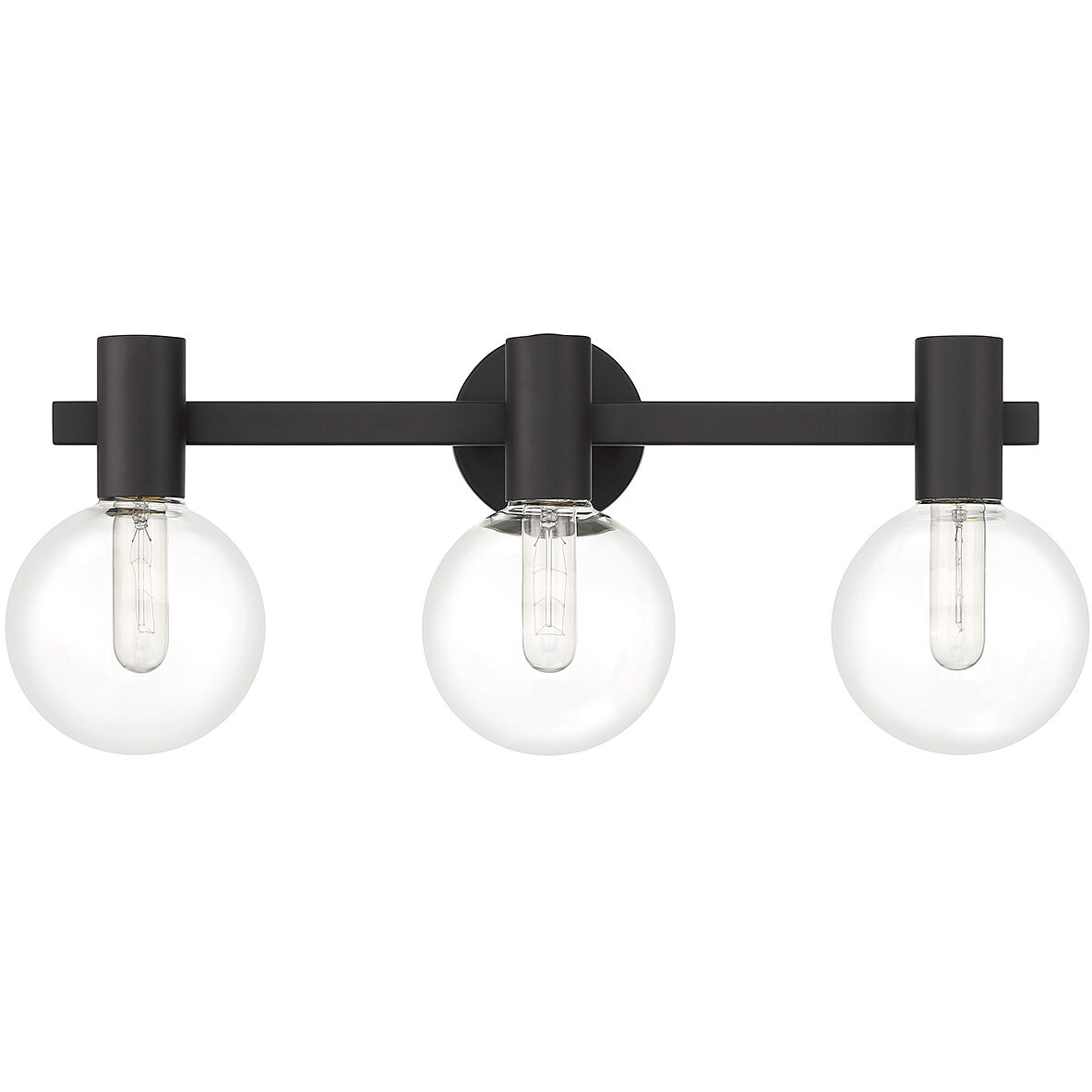 Wright 3 Light 25 inch Black Bathroom Vanity Light Wall Light