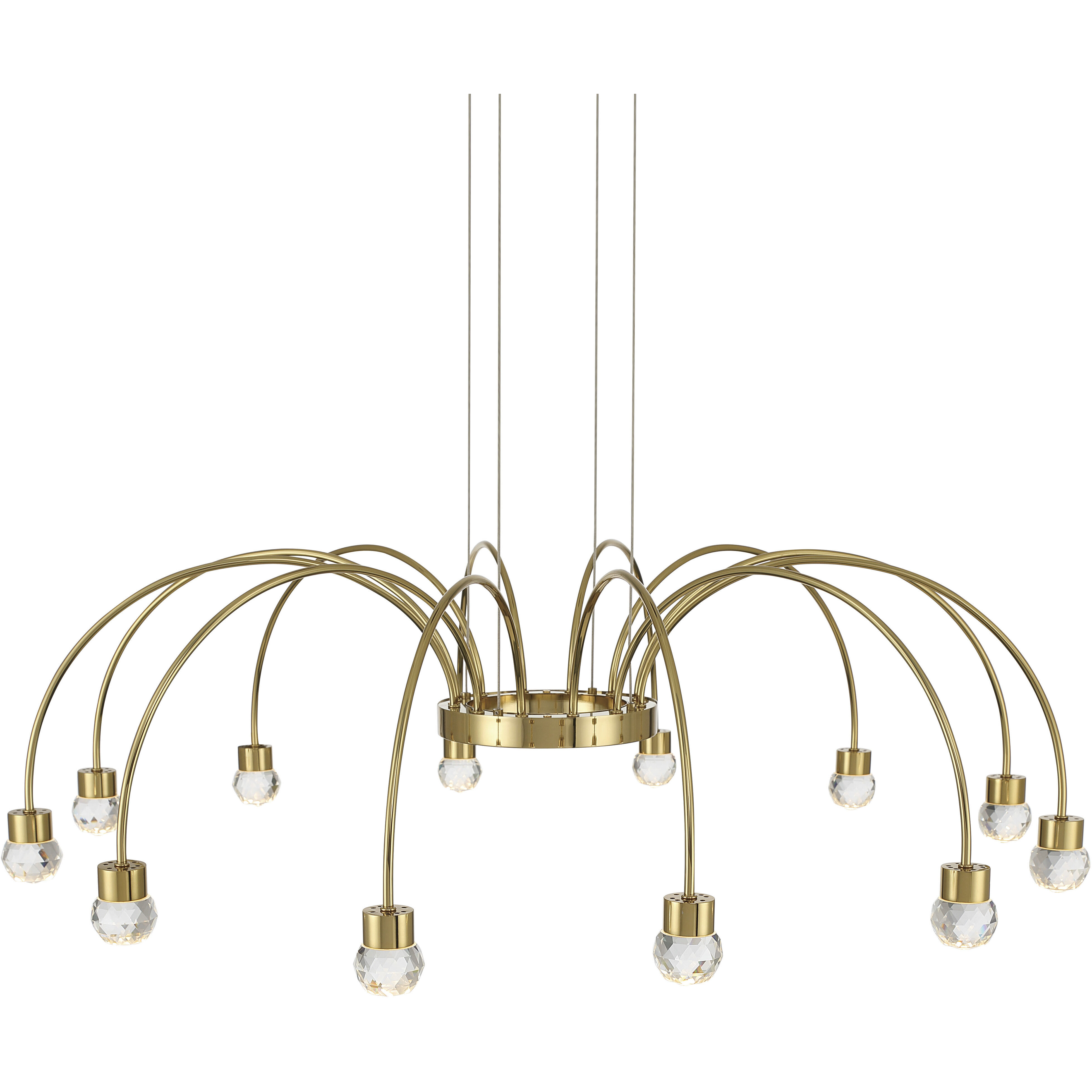 Yep Vario 12 Light 37.5 inch Titanium Gold Chandelier Ceiling Light