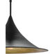 Aberfoyle 1 Light 22 inch Satin Black/Gold Leaf Pendant Ceiling Light