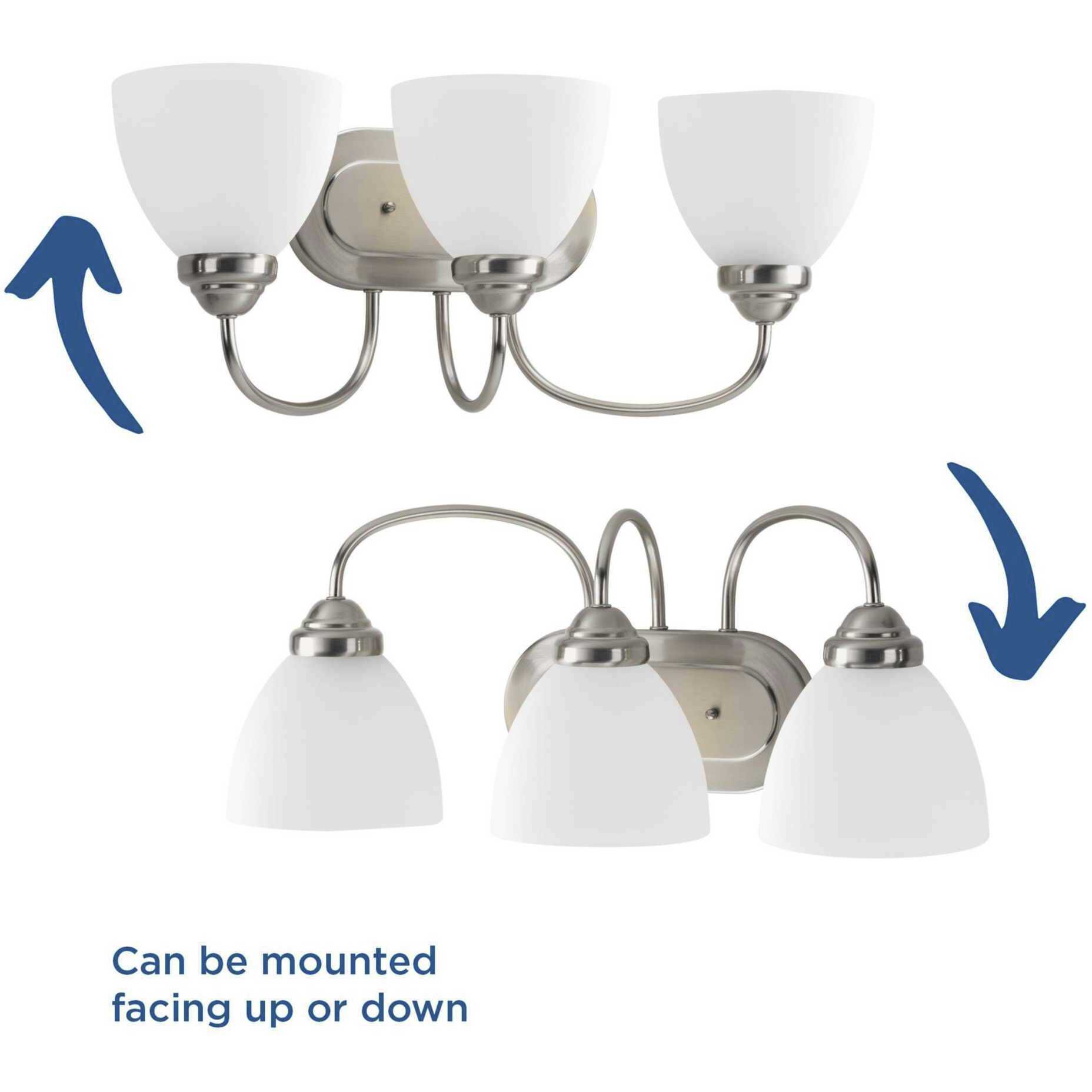 Heart 3 Light 21.63 inch Brushed Nickel Bath Vanity Wall Light