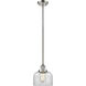 Franklin Restoration Bell LED 8 inch Polished Nickel Mini Pendant Ceiling Light in Clear, Franklin Restoration