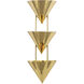 Versus 3 Light 10 inch Patina Brass Wall Sconce Wall Light in Brass Shade