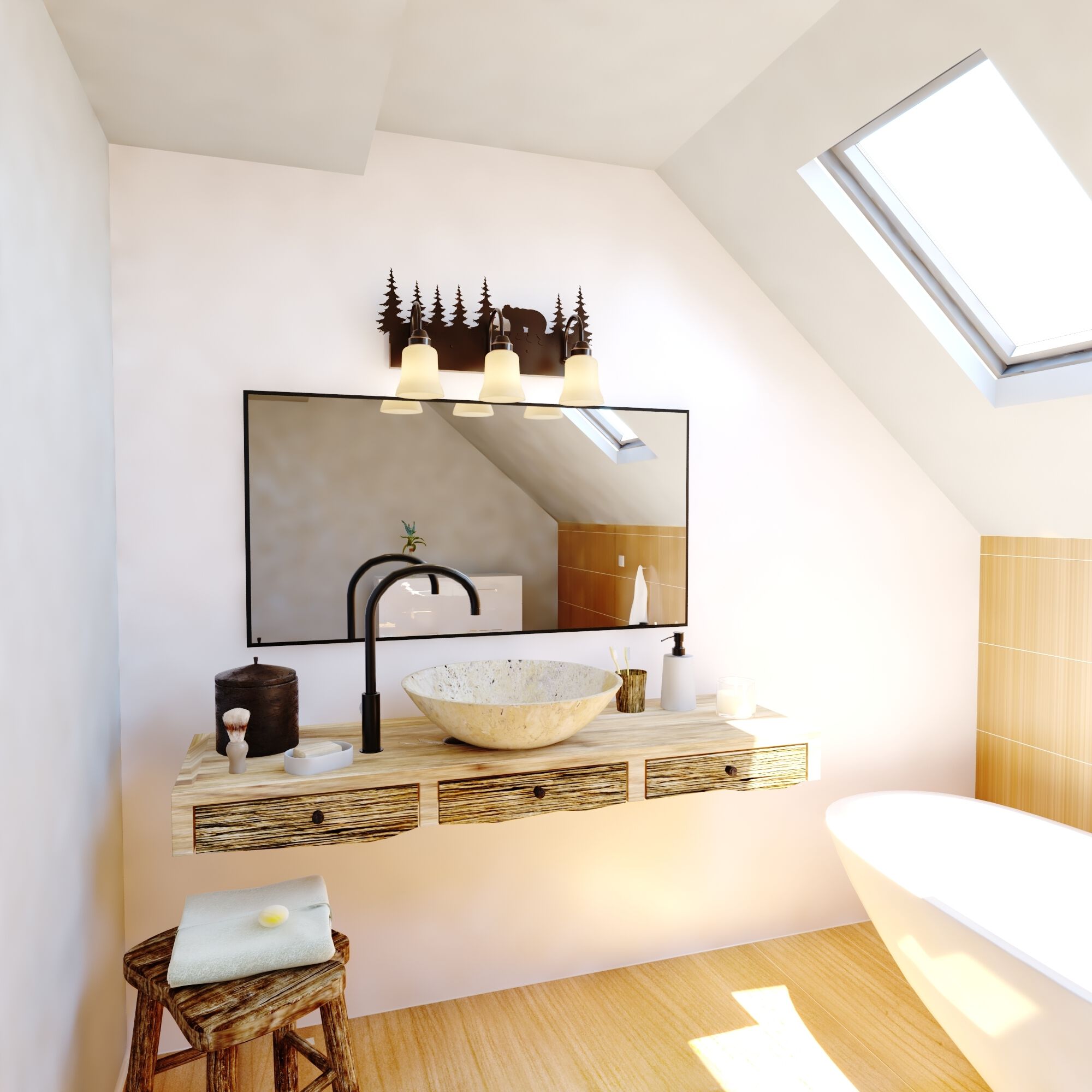 Bozeman LED 24.75 inch Burnished Bronze Bathroom Light Wall Light