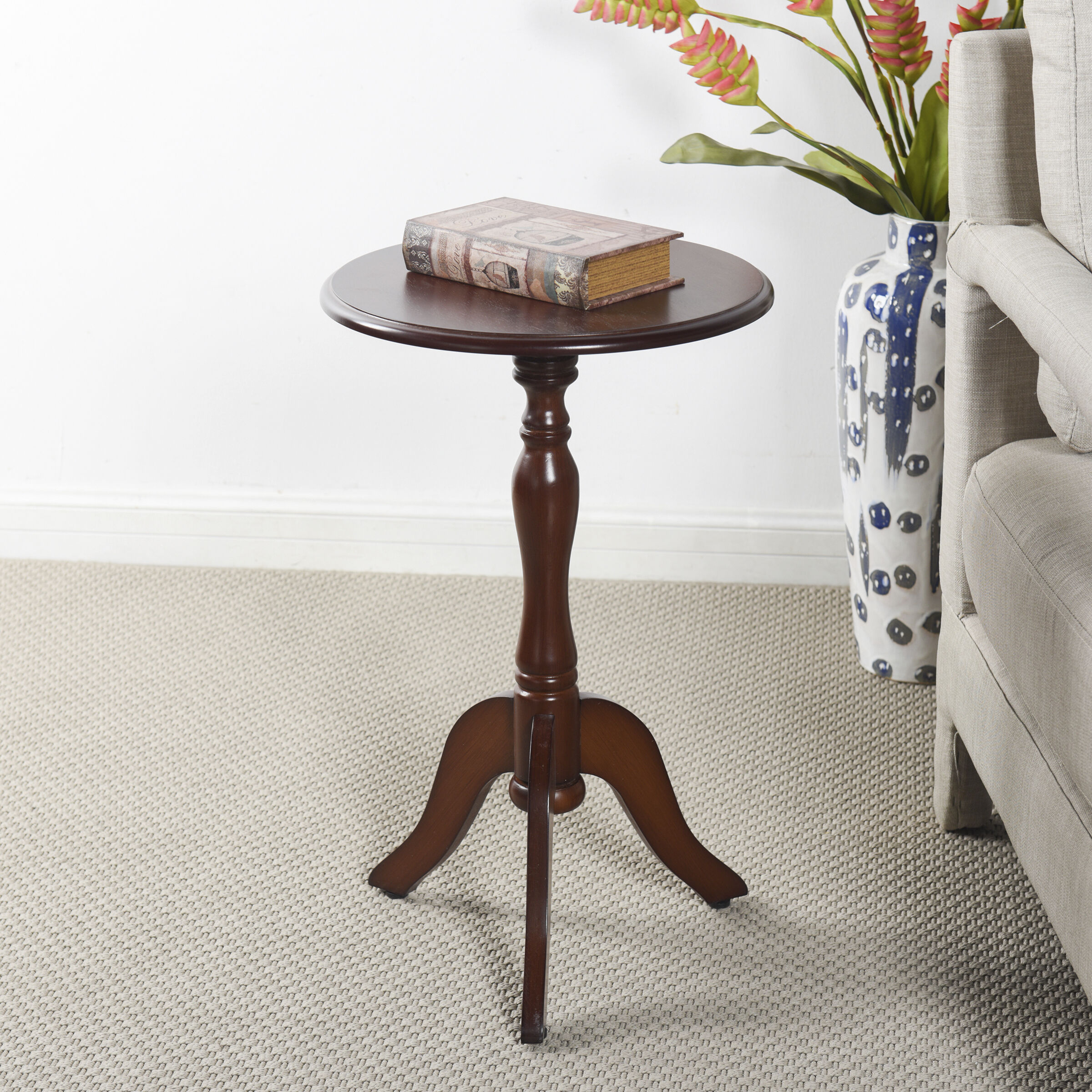 Harbor Breeze 24 X 15 inch Mahogany Brown Pedestal Side Table