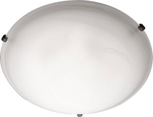 Malaga 3 Light 16 inch Oil Rubbed Bronze Flush Mount Ceiling Light in Marble