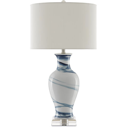 Hanni 29 inch 150 watt White/Blue Table Lamp Portable Light 