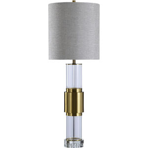 Whitlam 43 inch 150.00 watt Brass/Clear/Light Grey Table Lamp Portable Light 