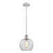 Ballston Athens 1 Light 8 inch White and Polished Chrome Mini Pendant Ceiling Light in Clear Glass, Ballston