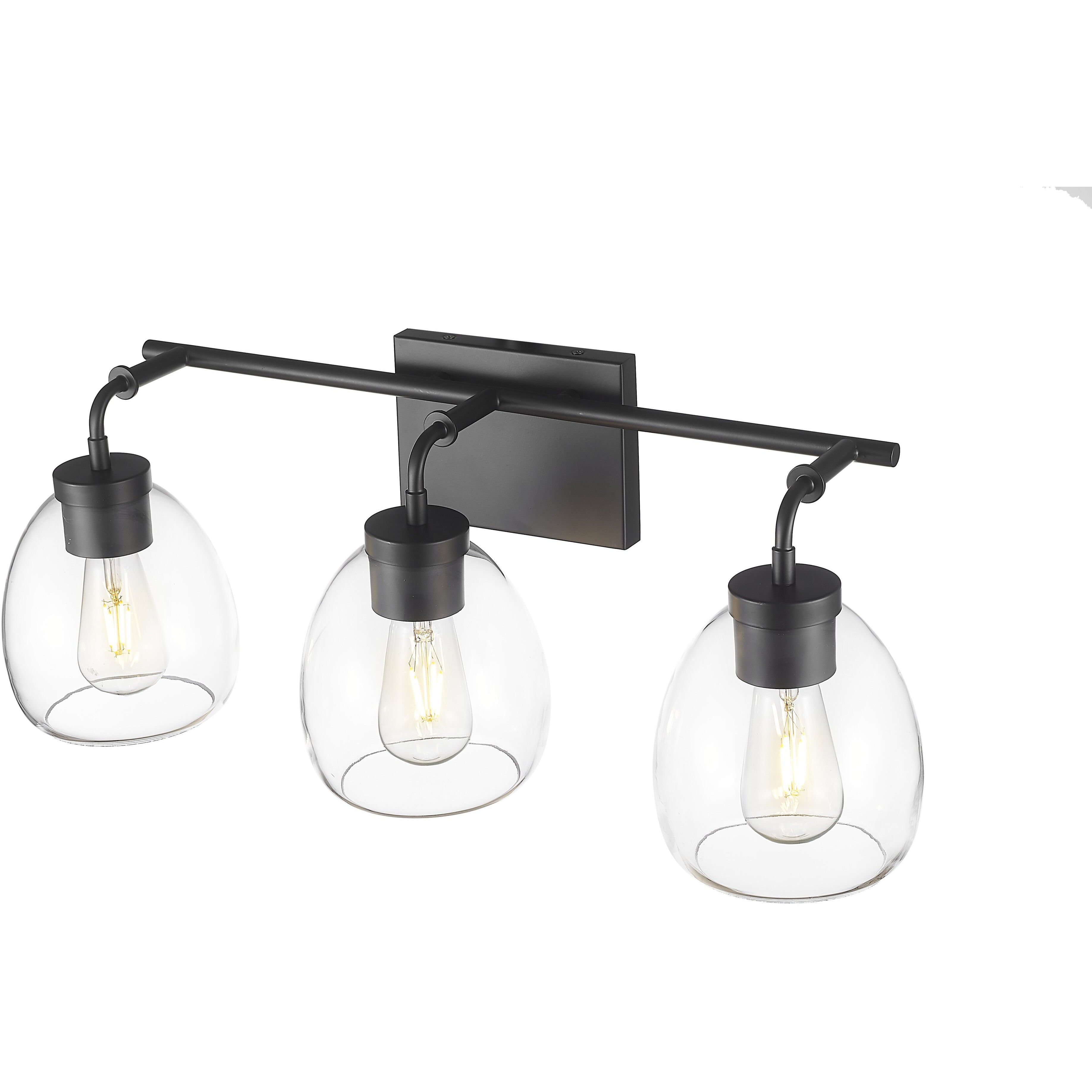 Dawes 3 Light 24 inch Matte Black Vanity Wall Light