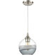 Sutter Creek 1 Light 8 inch Satin Nickel with Smoke Swirl Mini Pendant Ceiling Light