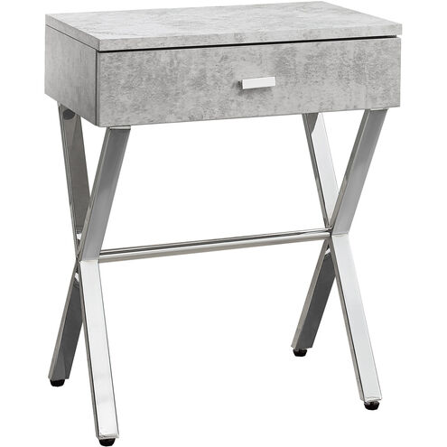 Seneca 22 X 18 inch Grey and Chrome Accent End Table or Night Stand