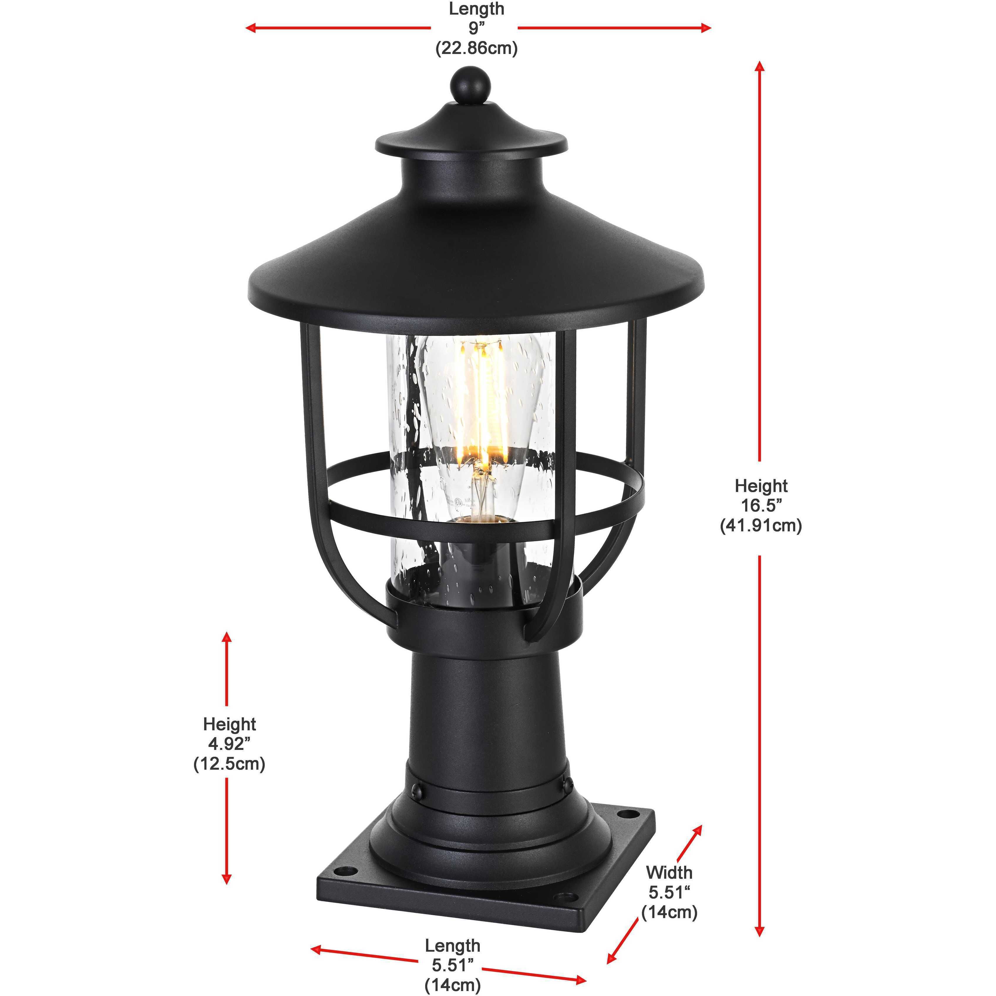 Janney 1 Light 16.5 inch Black Outdoor Post Light