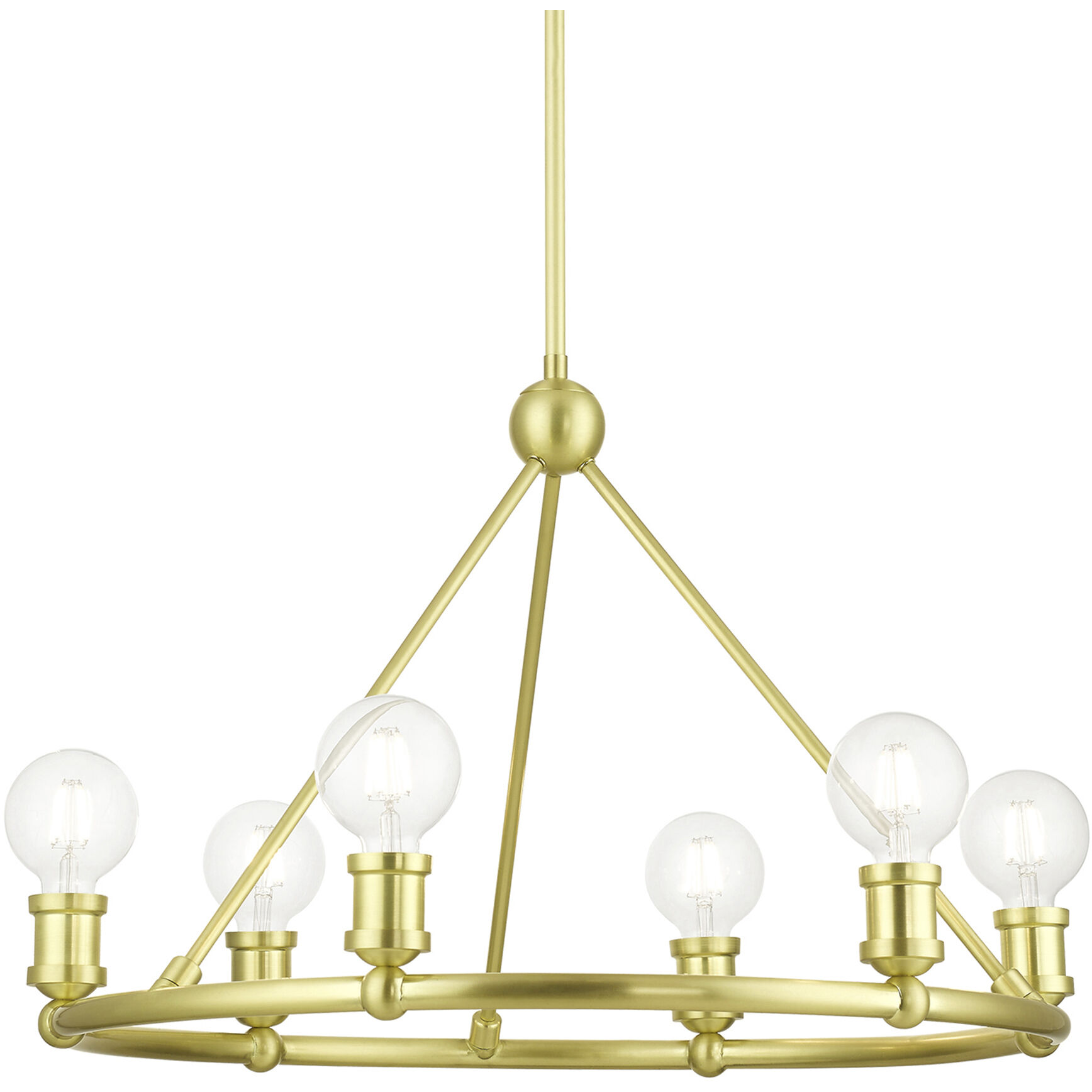 Lansdale 6 Light 25 inch Satin Brass Chandelier Ceiling Light