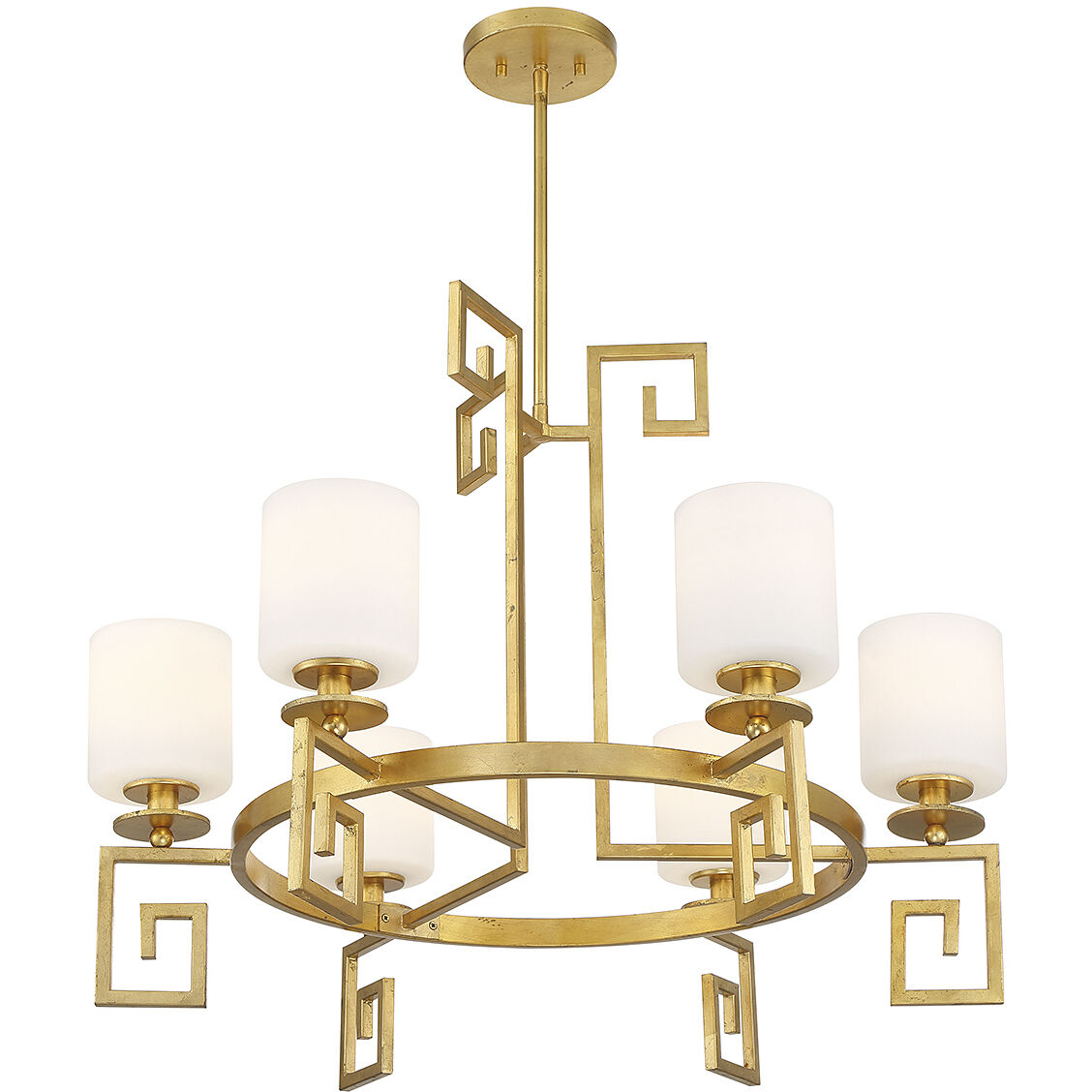 Quatrain 6 Light 30 inch True Gold Chandelier Ceiling Light