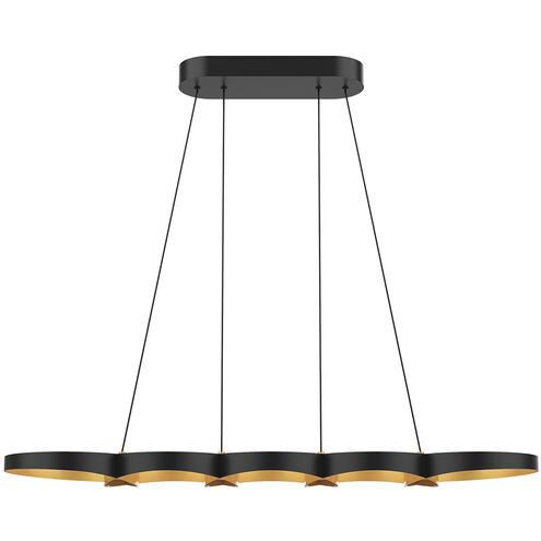 Maestro LED 37.75 inch Black and Gold Linear Pendant Ceiling Light