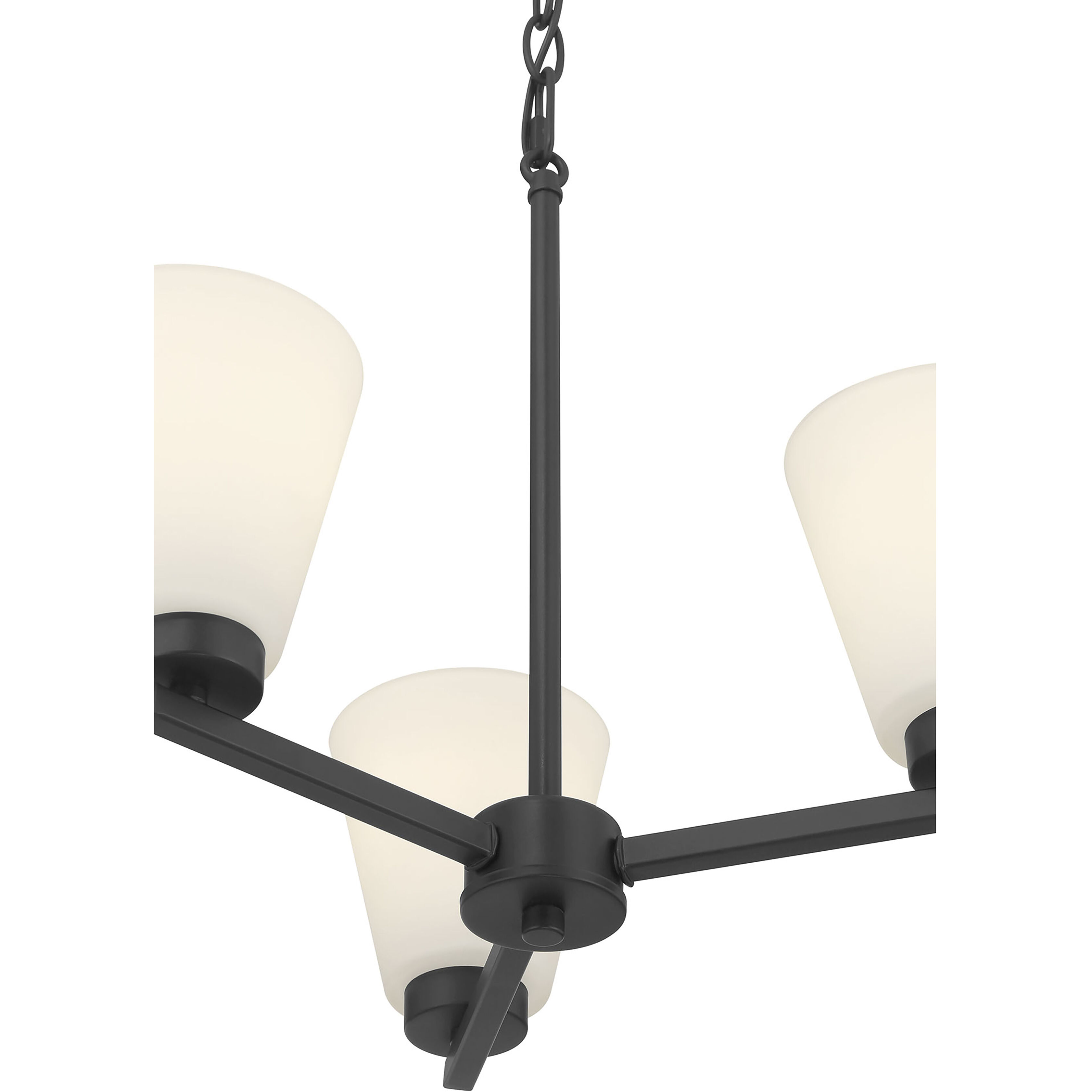 Strayhan 3 Light 18 inch Matte Black Chandelier Ceiling Light