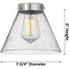 Downtown Urban Cone 1 Light 7.75 inch Polished Nickel Mini Pendant Ceiling Light in Clear