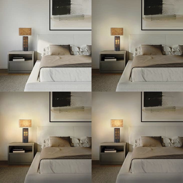 Ventana 32 inch 100.00 watt Espresso and Brushed Nickel Table Lamp Portable Light