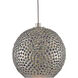 Giro 7 Light 16 inch Painted Silver/Nickel/Blue Multi-Drop Pendant Ceiling Light