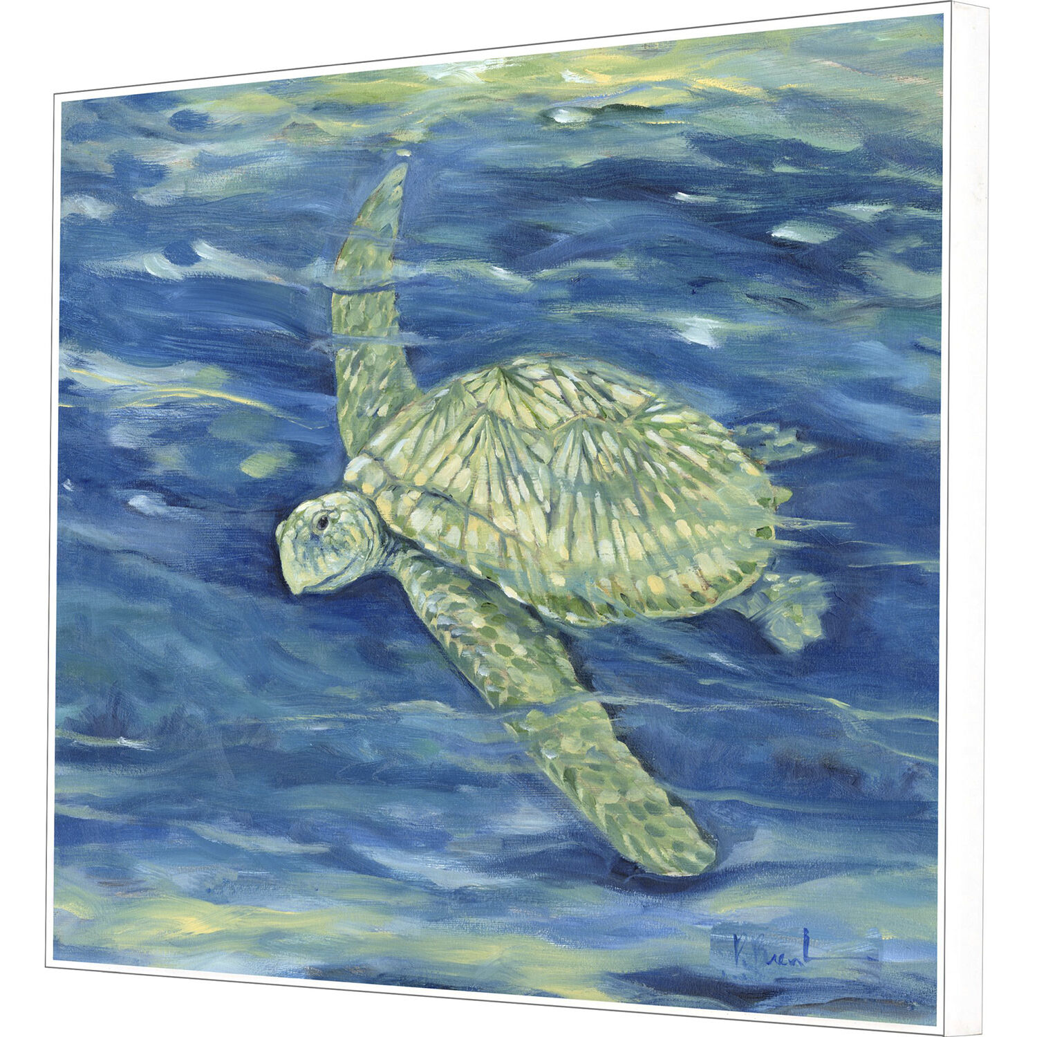 Lagoon Turtle Green and Blue Canvas, Propac