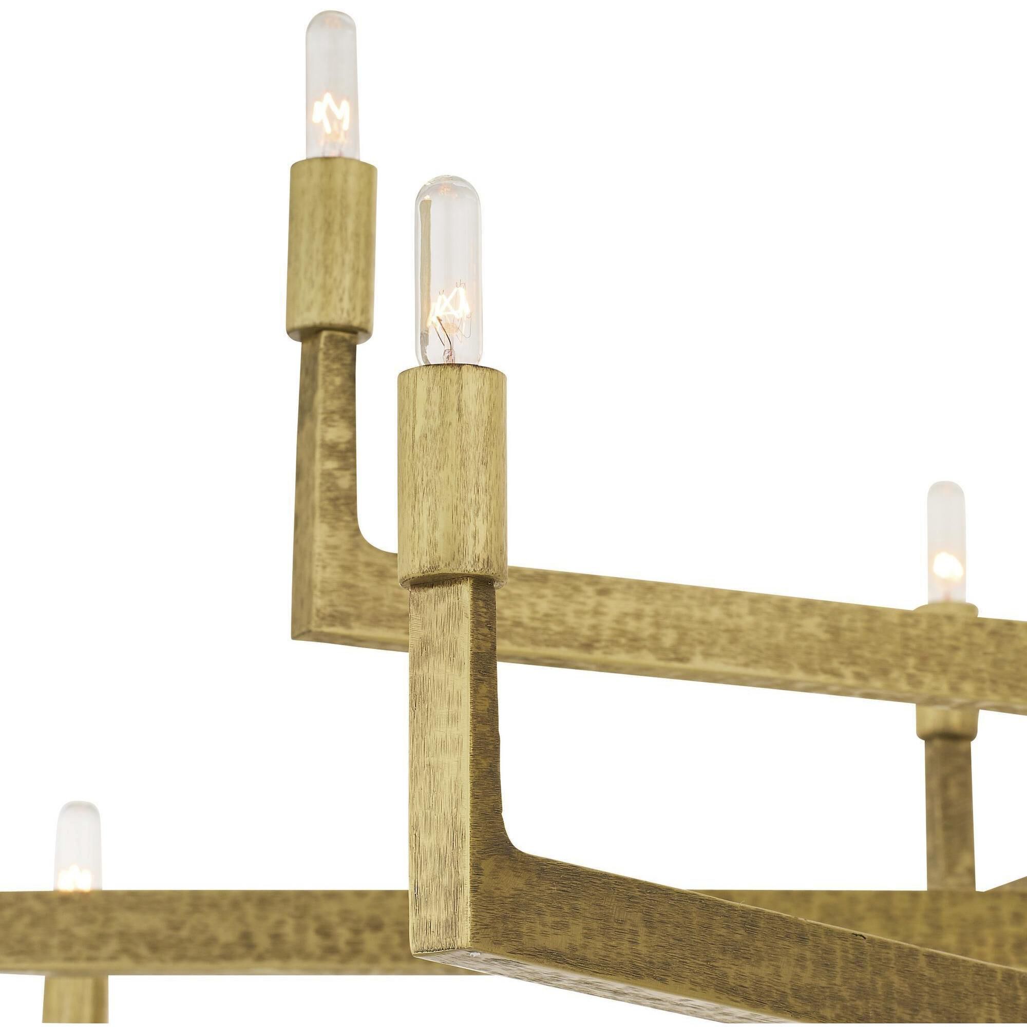 Griff 12 Light 56 inch Antique Brass Chandelier Ceiling Light, Large