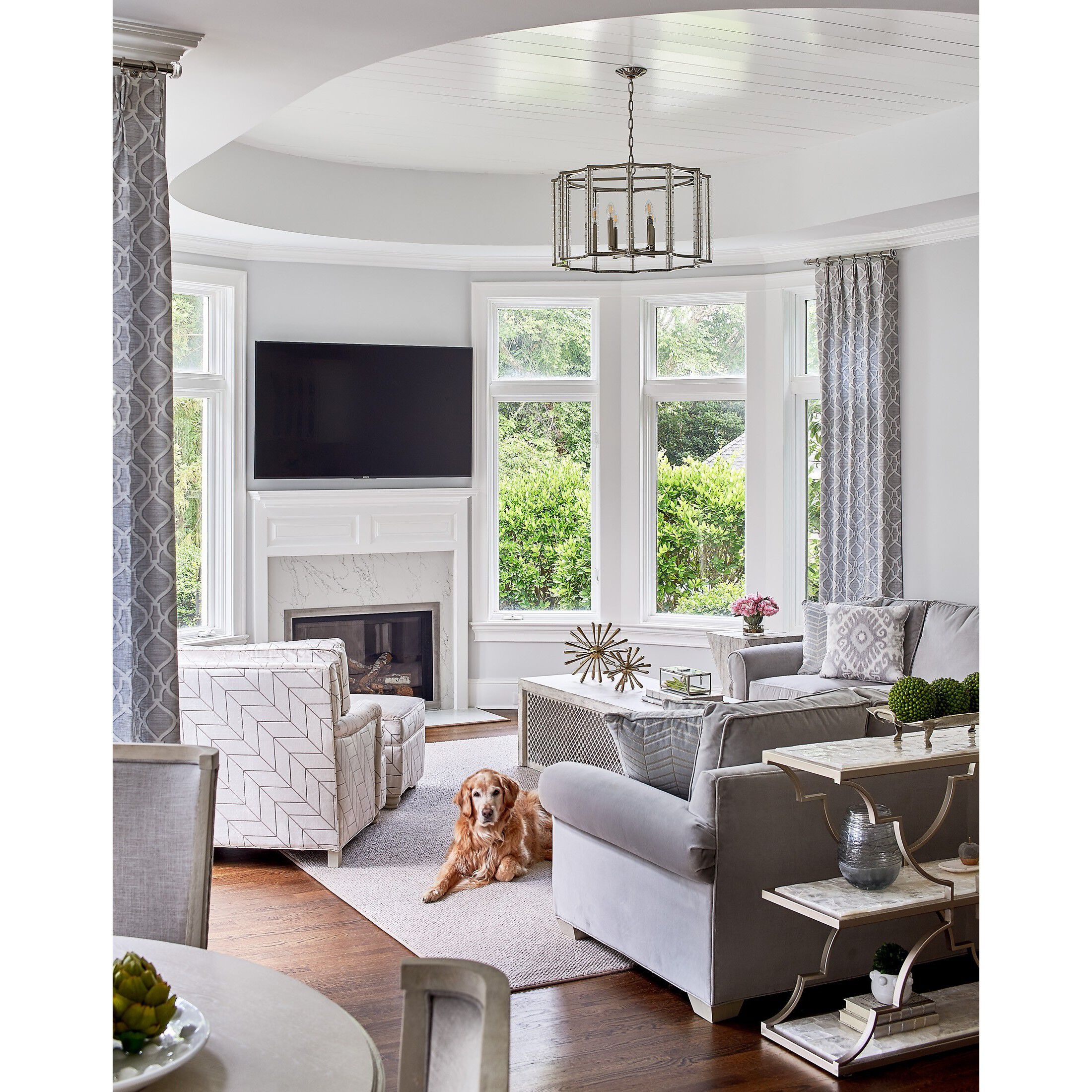 Carson 6 Light 28 inch Polished Nickel Lantern Chandelier Ceiling Light