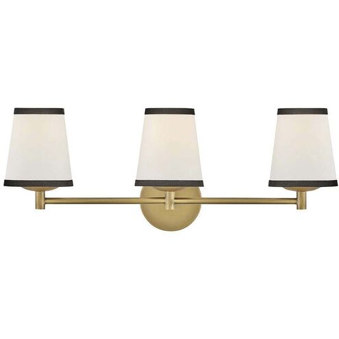 Sonia 3 Light 24.25 inch Lacquered Brass Bath Light Wall Light
