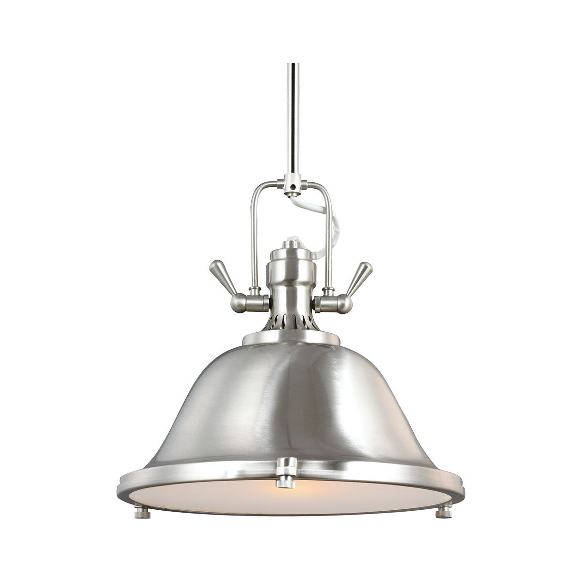 Brushed nickel industrial pendant light on sale