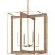 Purebred 4 Light 32.25 inch Contemporary Gold Leaf/Natural Chandelier Ceiling Light, Large