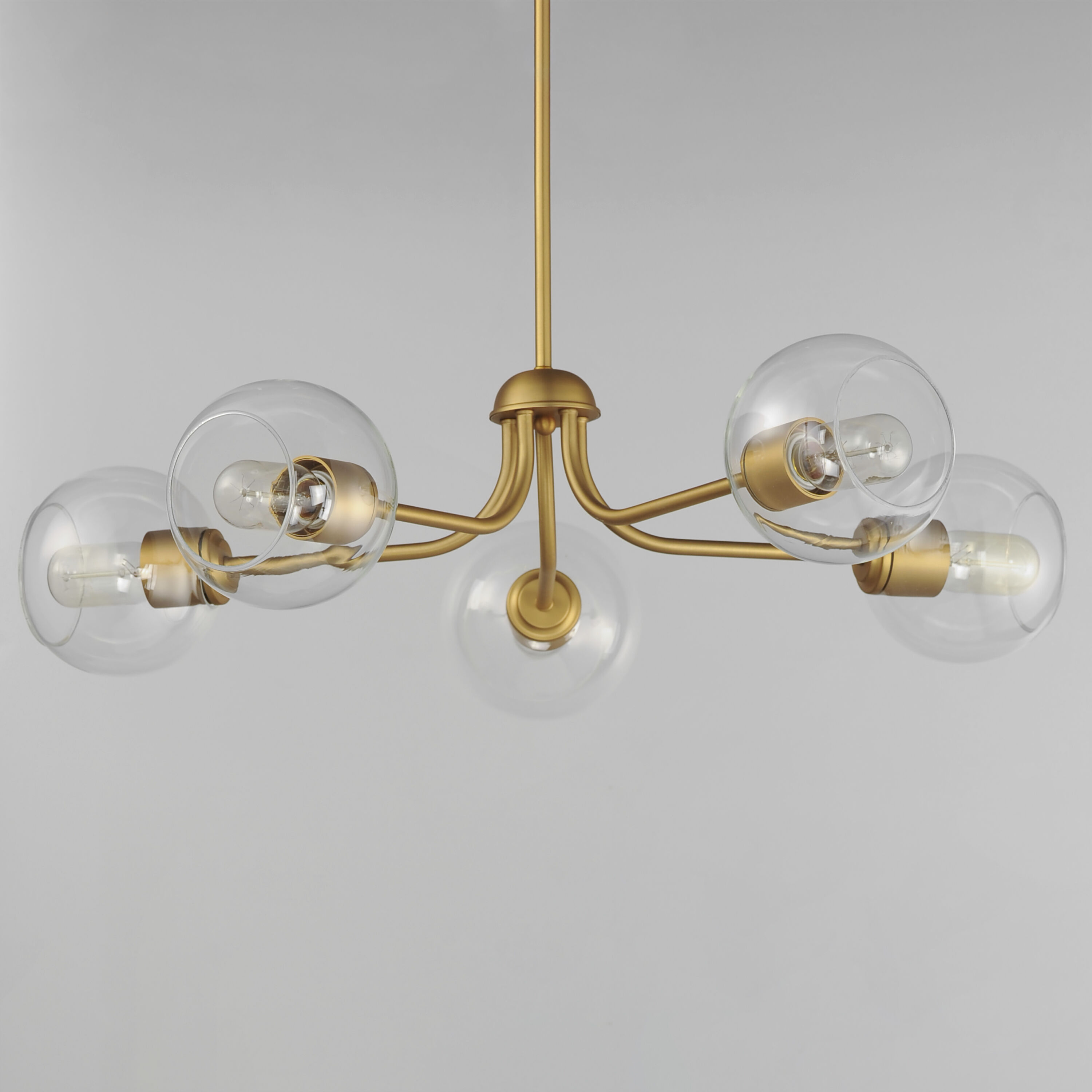 Knox 5 Light 30 inch Natural Aged Brass Chandelier Ceiling Light, Globe