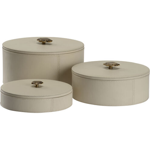 Arabella 10.25 inch White/Cream Boxes, Set of 3