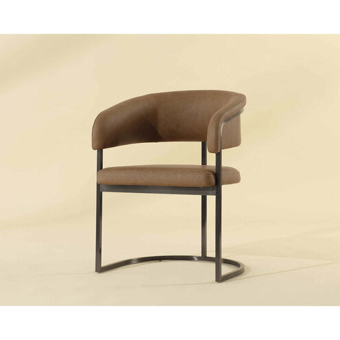 Marris Gunmetal / Milliken Cognac Dining Armchair