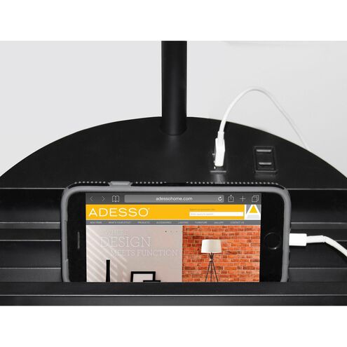 Signature 66.5 inch 150 watt Black Shelf Floor Lamp Portable Light, with USB Port and AC Outlet