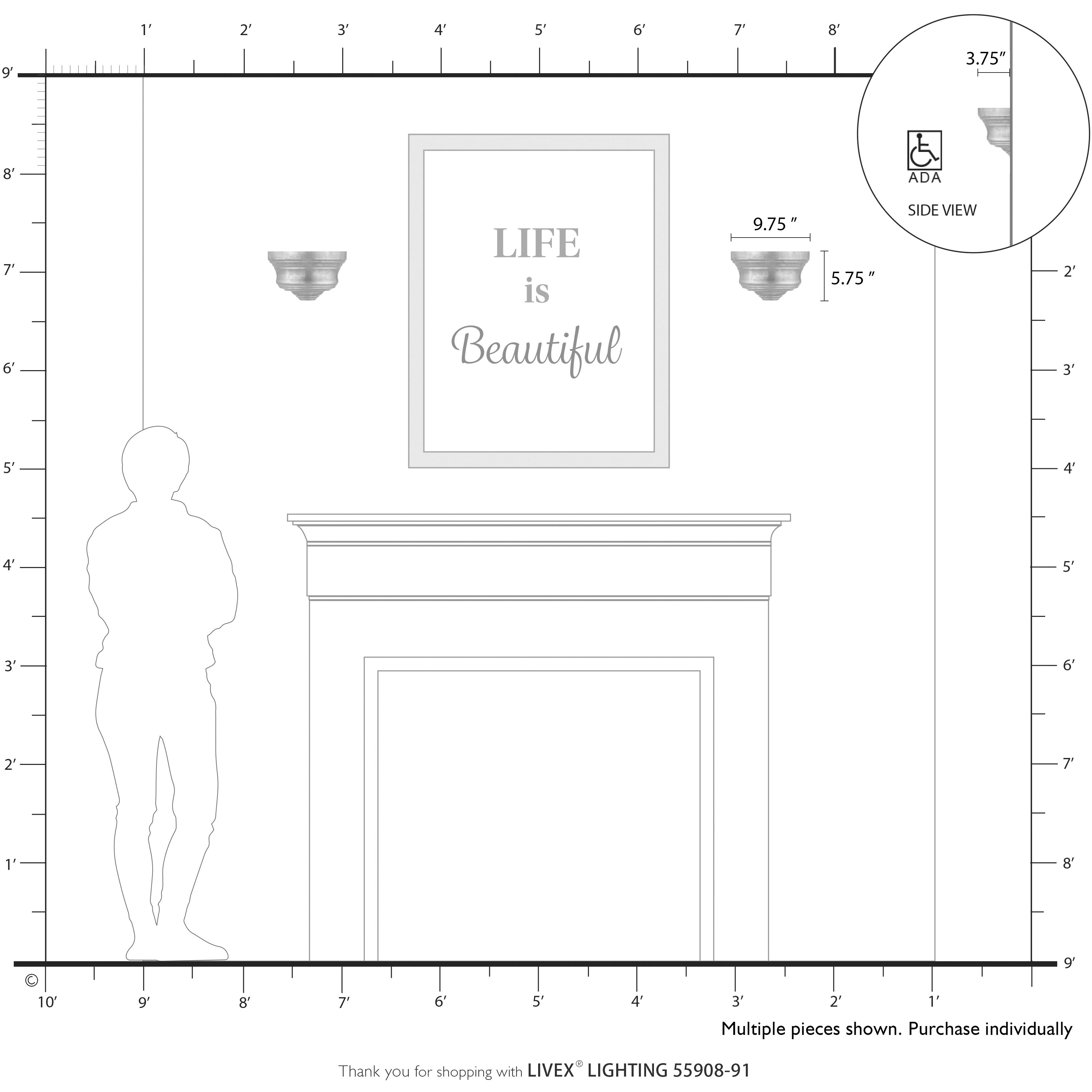 Endicott 1 Light 9.75 inch Brushed Nickel ADA ADA Sconce Wall Light