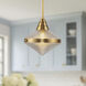 Willard Pendant Ceiling Light in Vintage Brass, Clear Prismatic Glass