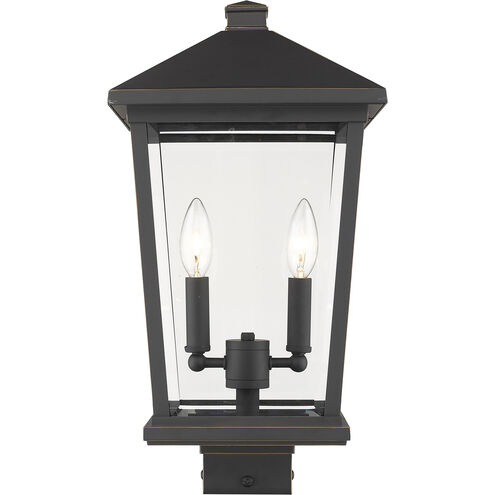 Beacon 2 Light 19.5 inch Oil Rubbed Bronze Outdoor Post Mount Fixture in 8