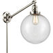 X-Large Beacon 18 inch 3.5 watt Polished Nickel Swing Arm Wall Light in Seedy Glass, Franklin Restoration