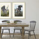 Heron Study Green and White Framed Art