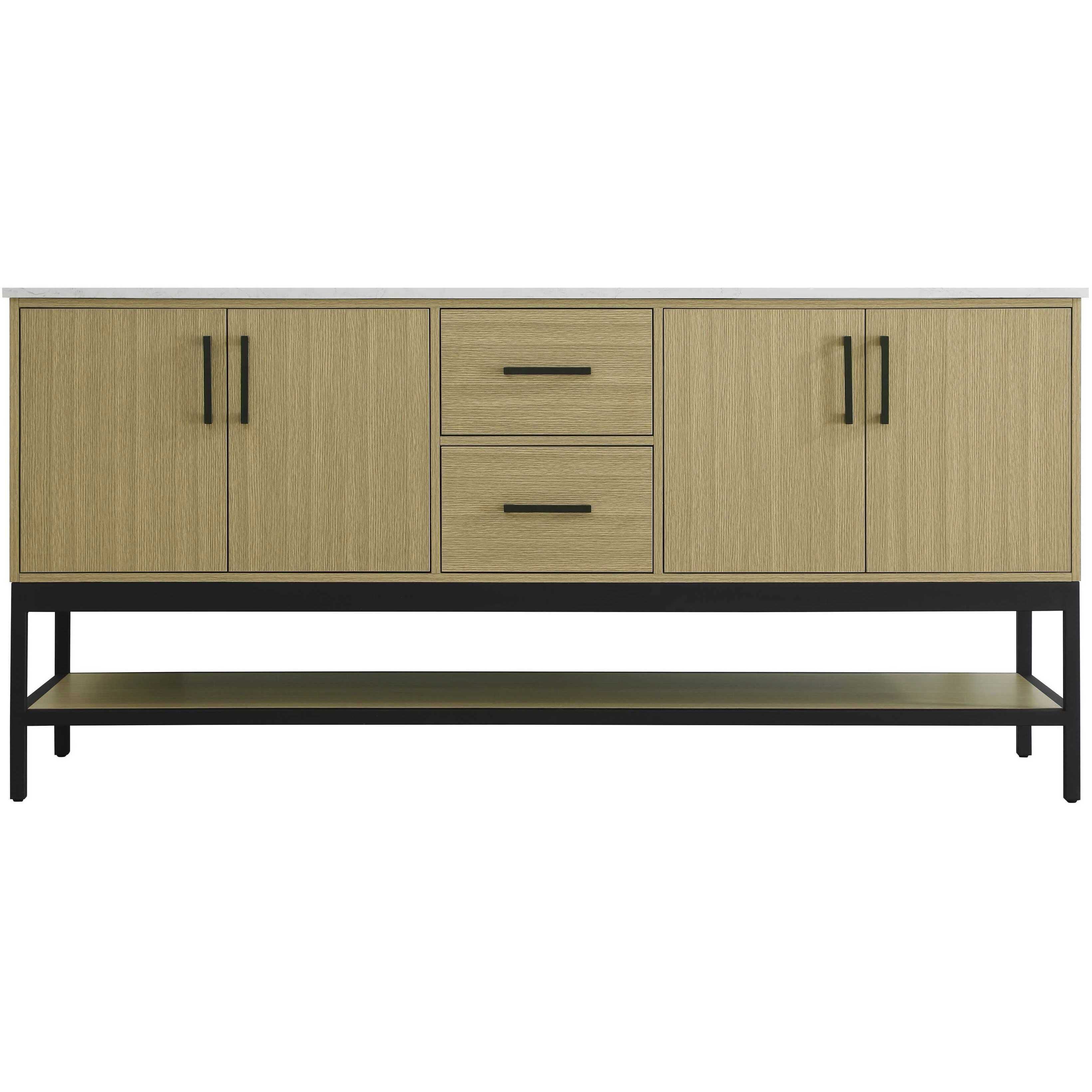 Lennox 72 X 34 inch Honey Brown Bathroom Vanity Cabinet