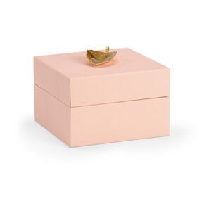 Pam Cain 8 inch Baby Pink/Metallic Gold Decorative Box