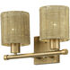Weavington 2 Light 14 inch Antique Gold Leaf Vanity Wall Sconce Wall Light