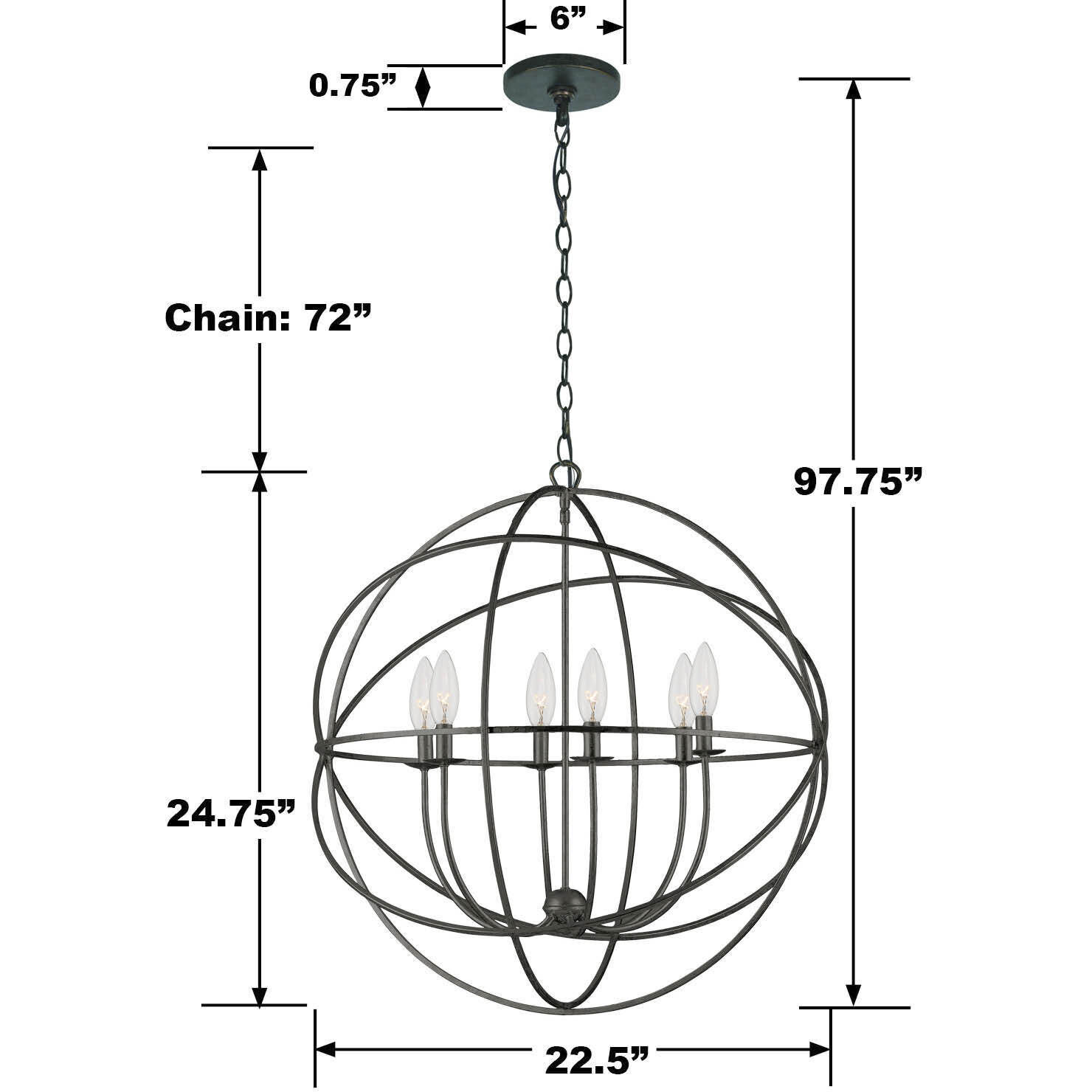 Somma Way 6 Light 22.5 inch Bronze Chandelier Ceiling Light