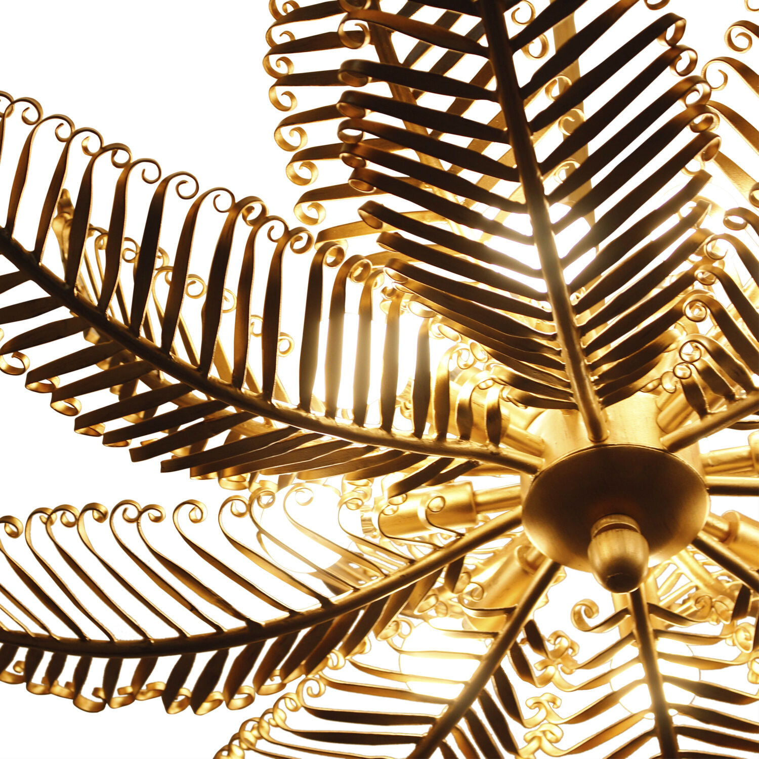 Fern 14 Light 36 inch Modern Gold Chandelier Ceiling Light