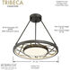 Tribeca LED 24 inch Smoked Iron And Soft Brass Pendant Ceiling Light