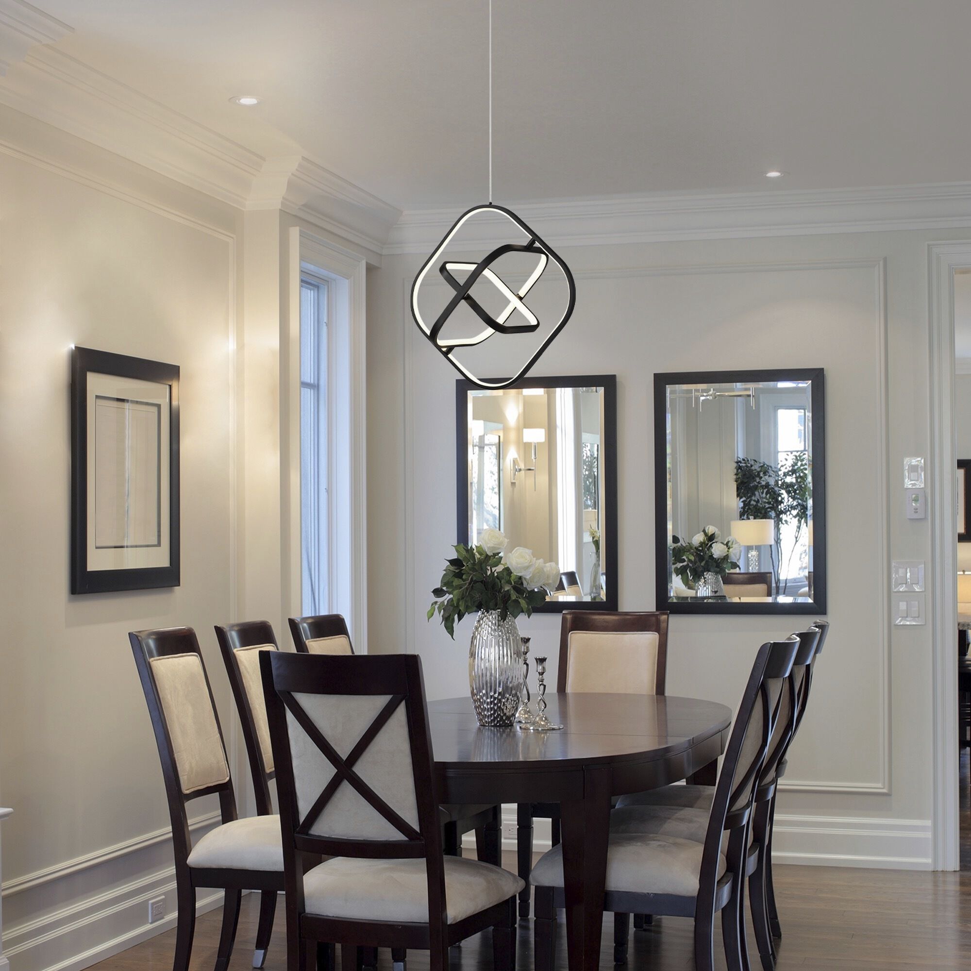 Sienna LED 18.5 inch Semi Gloss Black Pendant Ceiling Light