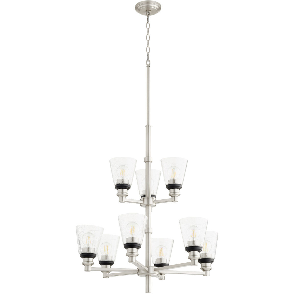 Dunbar 9 Light 26.5 inch Satin Nickel Chandelier Ceiling Light